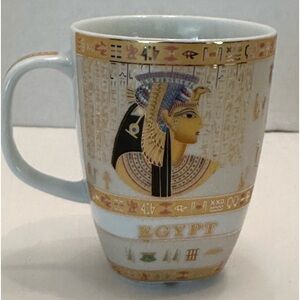 ETC Desing Pharaoh Coffee Mug White and Gold Made in Egypt